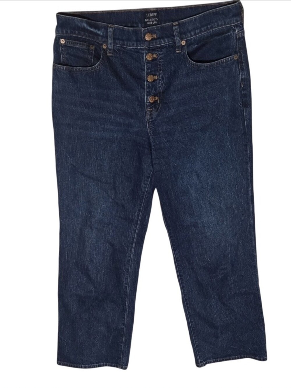 J. Crew Full Length Wide Leg Button Fly Denim Blue Jeans Size 29